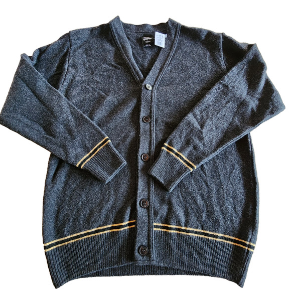 Womens Harry Potter Hufflepuff Scottish Wool Button Cardigan Sweater Size Large - Picture 2 of 8